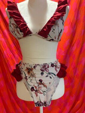 Floral Bikini - size large - never worn